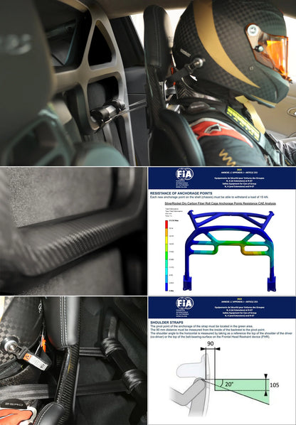 FSE X SilverRocket GT4 RS DRY CARBON FIBER ROLL CAGE & HARNESS BAR image 2